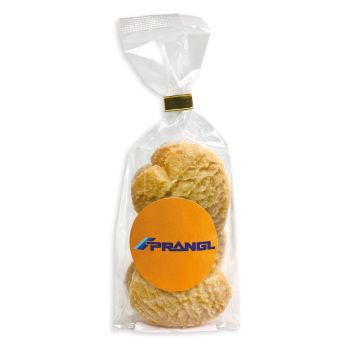 Cookies Bodenstandbeutel mit Werbeaufkleber