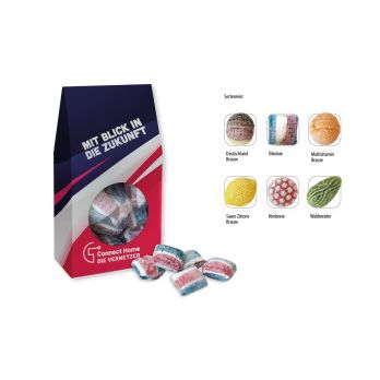 Beutelschachtel mit Bonbons, ca. 60 g