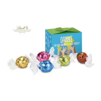 Geschenkartikel: Lindt süßes Danke, Pralinenschachtel mit Globus, 5 Lindorkugeln für Ihre Mitarbeiter (ca. 75 g)