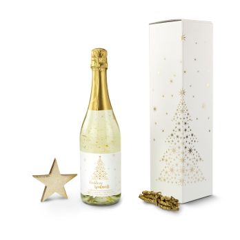 Geschenkset: Goldene Weihnacht Schaumwein mit Blattgold