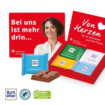 Mini-Grußkarte mit Ritter SPORT Schokolade