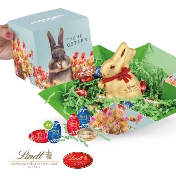 Oster-Werbewürfel mit Schokolade Lindt