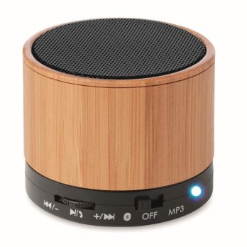 ROUND BAMBOO Runder wireless Lautsprecher