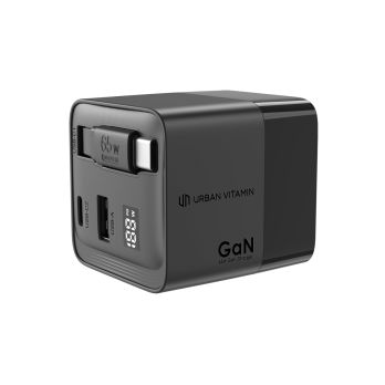 Urban Vitamin Mendocino 65W GaN-Charger mit einziehb. Kabel