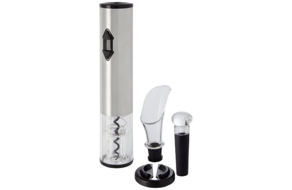 Pino elektrischer Korkenzieher mit Weinzubehör - silber 