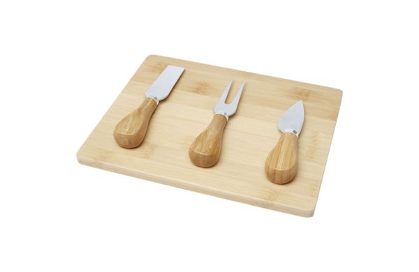 Ement Bambus Käseplatte mit Besteck - natural 