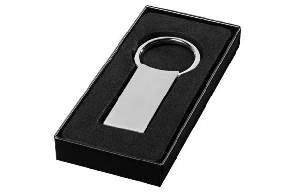 Omar rechteckiger Schlüsselanhänger - silber 