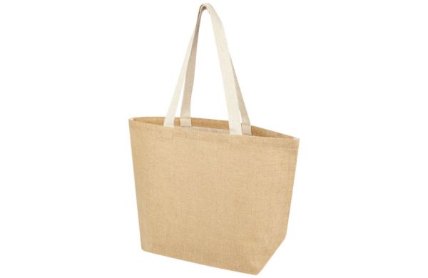 Juta 300 g/m² Jute Tragetasche 12 L - natur, weiss 