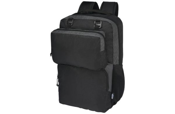 Trailhead 15" GRS recycelter zweifarbiger Laptop-Rucksack 14 L - schwarz, grau 