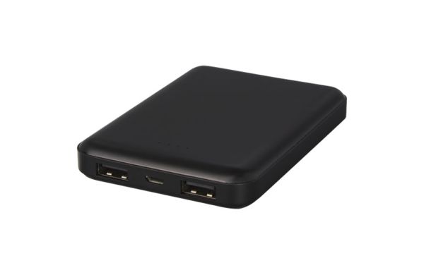 Gleam 5000 mAh ultraflache, Leuchtlogo Powerbank - schwarz 