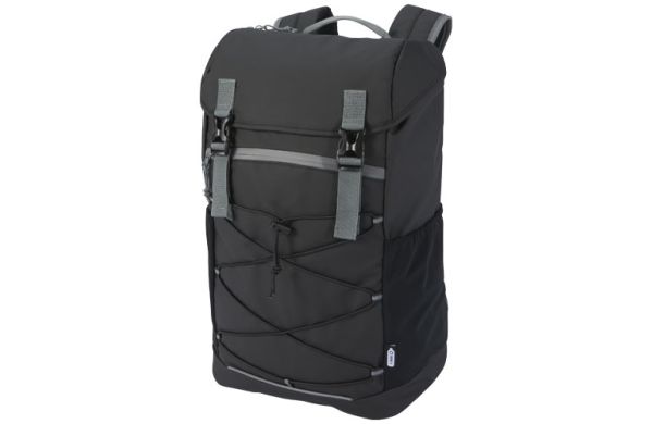 Aqua 15,6" GRS recycelter wasserabweisender Laptop-Rucksack 23 L - schwarz 
