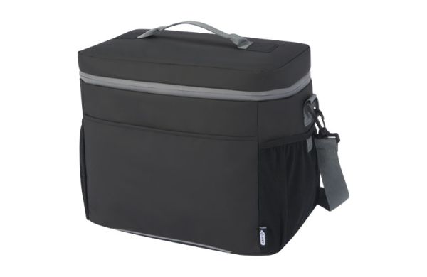 Aqua wasserabweisende Kühltasche für 20 Dosen aus GRS Recyclingmaterial 22 L - schwarz 