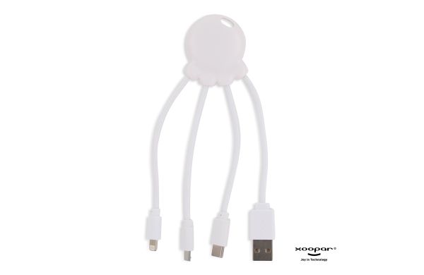 2087  Xoopar Octopus Charging cable, weiss