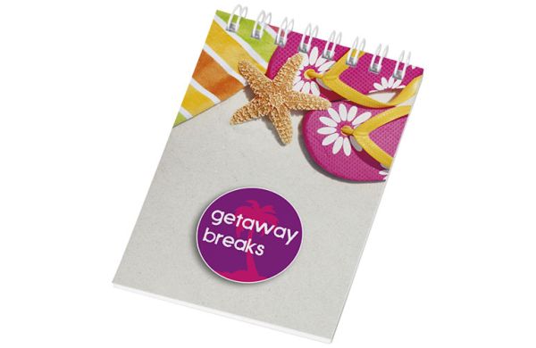 Desk-Mate® A7 Notizbuch mit Spiralbindung - weiss 