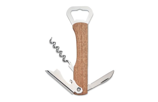 3 in 1 Flaschenöffner - holzfarben