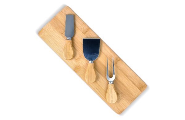 3er Bambus-Käse-Servier-Set, natur