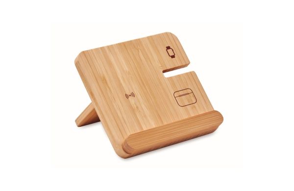 BOOGAR 3in1 faltbare Ladestation 15W, holz