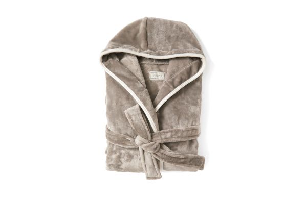 VINGA Louis Luxus Plüsch GRS rPET Bademantel Größe L/XL/grau