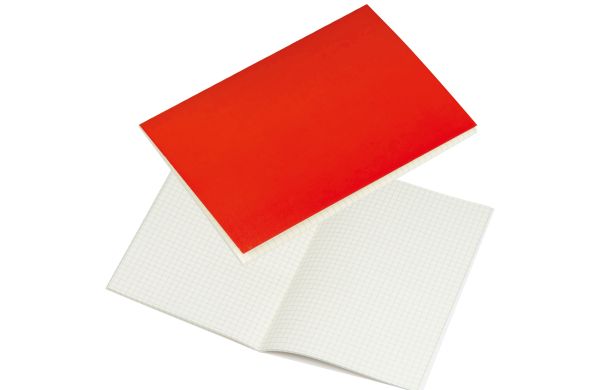 A5 Notizbuch mit karierten Blättern - rot