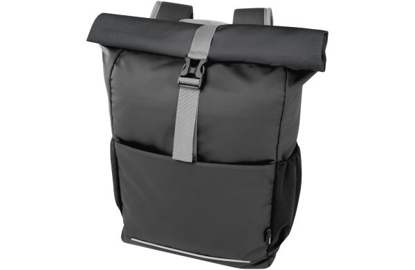 Aqua 15" wasserabweisende Fahrradtasche aus GRS Recyclingmaterial 20 L, schwarz