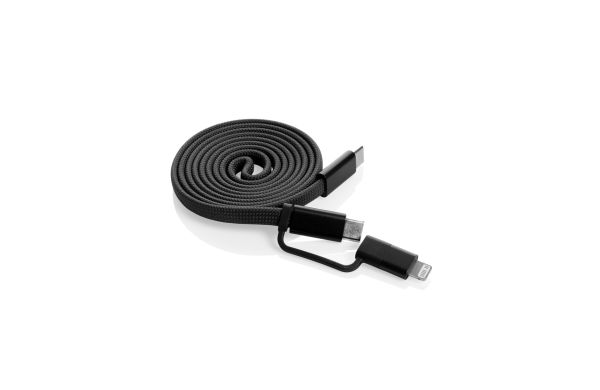 Arc ultradünnes 60W 2-in-1 Magnetkabel, schwarz