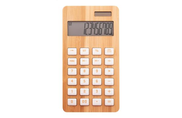 Bambus-Taschenrechner BooCalc, weiss