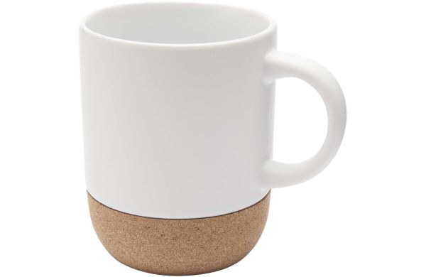 Bari 300 ml Sublimation Keramiktasse mit Korkdetails, weiss
