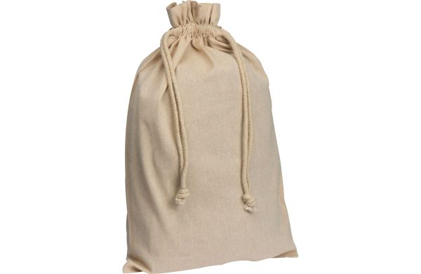 Beutel aus recycelter Baumwolle mit Kordel - beige
