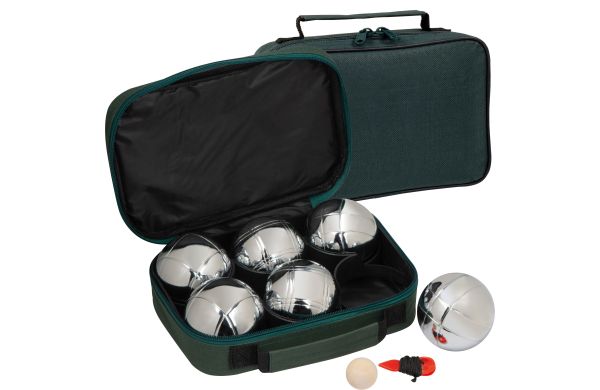 Boules Spiel mit 6 Metallkugeln - grün