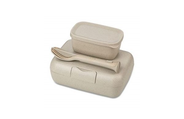 CANDY READY Lunchbox-Set + Besteck-Set, nature desert sand