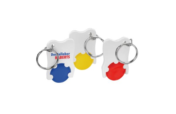 Chiphalter mit 1€-Chip und Ring "Zahn"