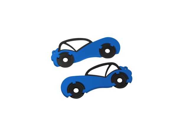 Chiphalter mit zwei 1Euro-Chips Auto_ schwarz-blau
