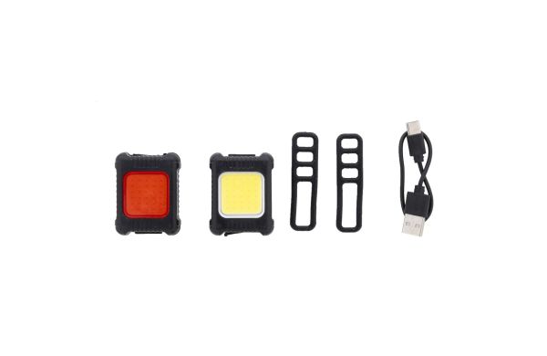 Cobik wiederaufladbares Fahrradlichtset, schwarz