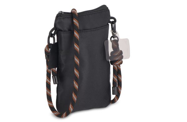 Crossbody Beutel mit Paracord Gurt, schwarz
