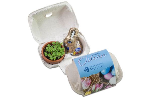 Das Gelbe vom Ei - Tontöpfchen & Schokohase