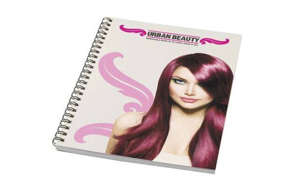 Desk-Mate A5 recyceltes farbiges Notizbuch mit Spiralbindung, offwhite