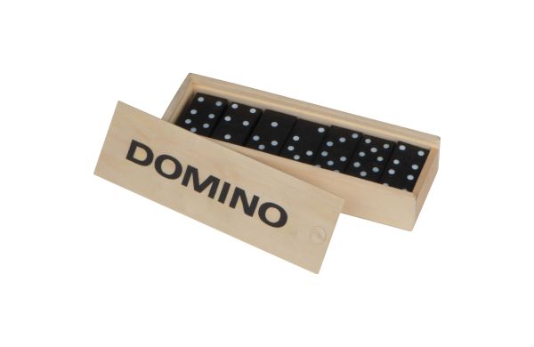 Domino Spiel aus Holz - beige