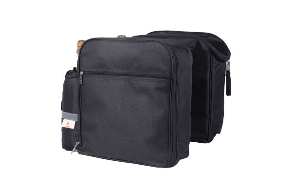 Doppel-Picknick-Fahrradtasche, schwarz