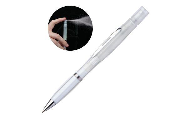 Drehkugelschreiber mit Sprayfunktion  - weiß