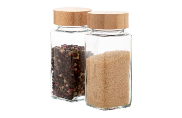 Gewürzbehälterset Kashmir, transparent/natur