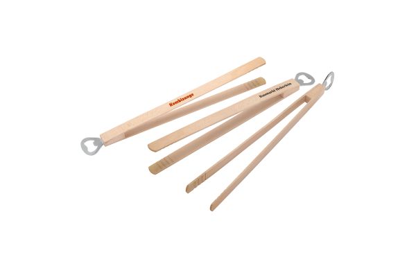 Grillzange Holz mit Flaschenöffner