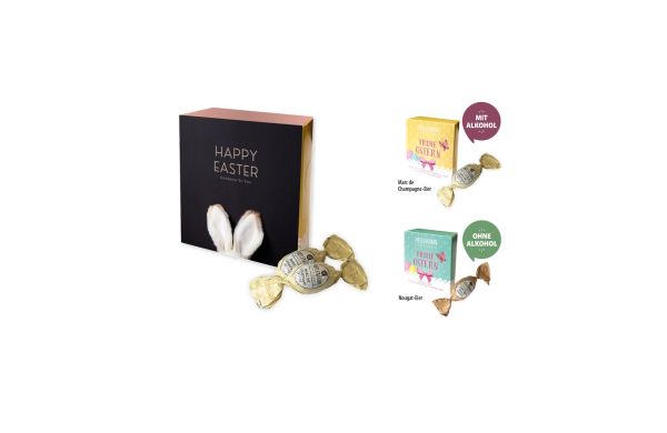 Heilemann Frohe Ostern Schokoeier, Marc de Champagne-Eier, ca. 72 g