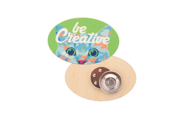 Individueller Anstecker WooBadge, Braun