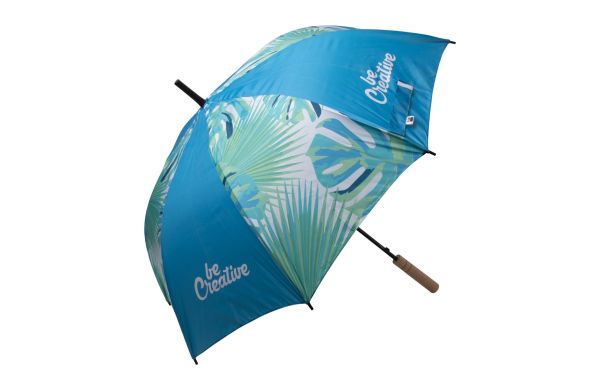 individueller Regenschirm CreaRain Eight RPET, Weiss