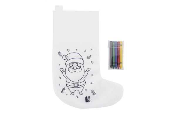 Julfar Gift Weihnachtsstrumpf zum Ausmalen, weiss