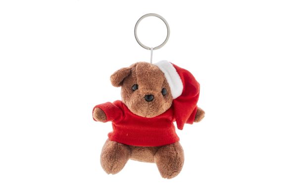 Julnalle Plüsch-Weihnachts-Teddybär-Schlüsselanhänger, mehrfarbig