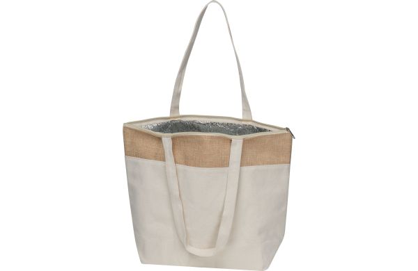 Kühltasche aus Baumwolle und Jute - beige