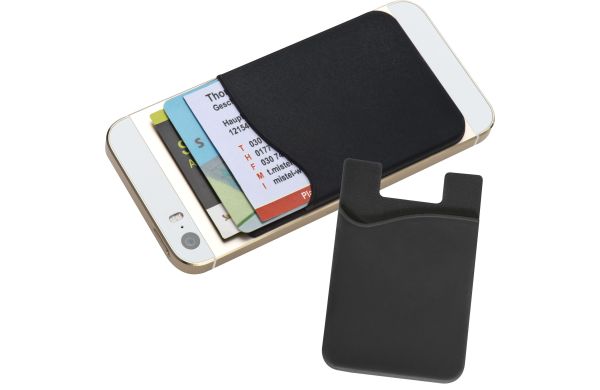 Kartenhalter für Smartphones zum Aufkleben  - schwarz