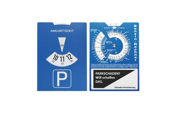 Kartonparkscheibe für Österreich mit Benzinrechner