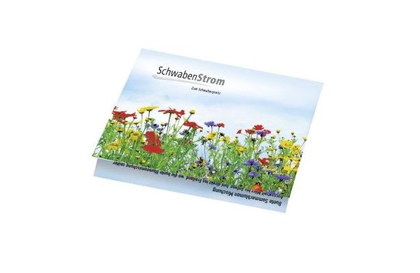 Klappkärtchen Blumenstrauß, 90 x 60 mm, Blumenmischung